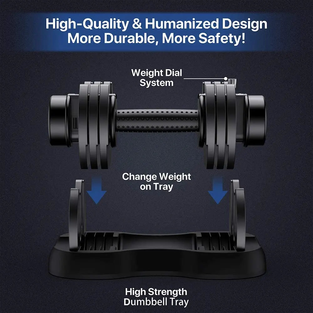 Smart Dumbbells Set 25lb Dumbbell with Anti-Slip Handle for Exercise & Fitness Fast Adjust Weight for Whole Body Workout Fitness