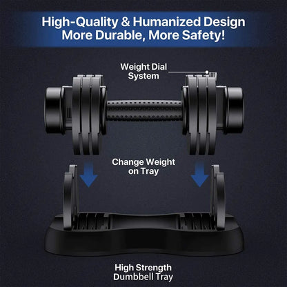 Smart Dumbbells Set 25lb Dumbbell with Anti-Slip Handle for Exercise & Fitness Fast Adjust Weight for Whole Body Workout Fitness