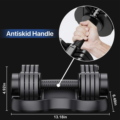 Smart Dumbbells Set 25lb Dumbbell with Anti-Slip Handle for Exercise & Fitness Fast Adjust Weight for Whole Body Workout Fitness
